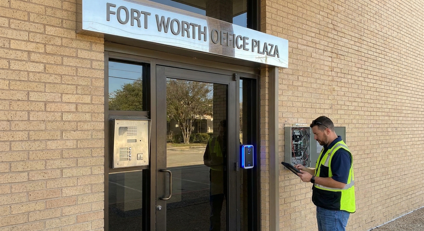 Keyless entry system installation in a Fort Worth office building