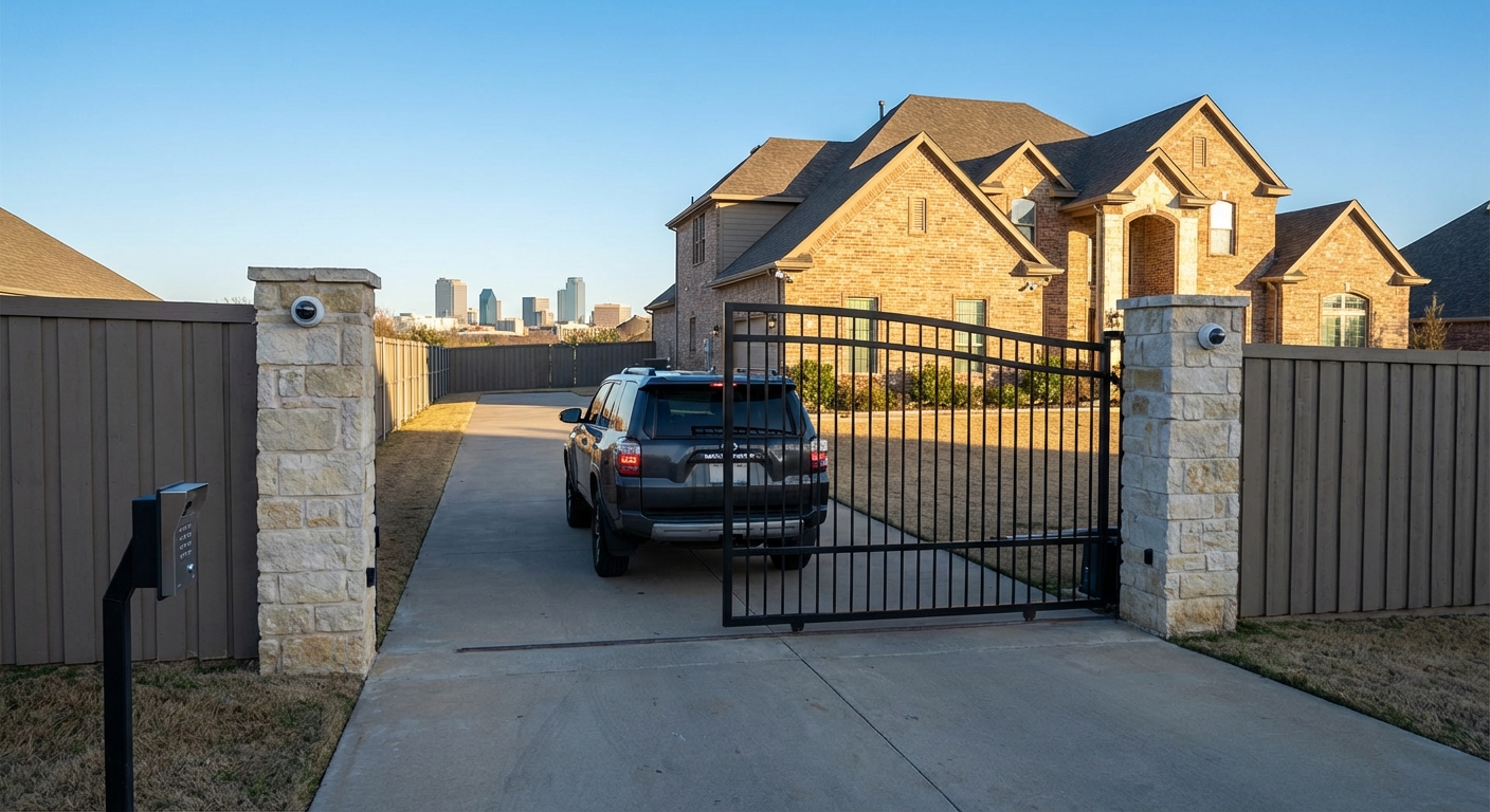 Automatic gate increases property security and deters unauthorized access in Fort Worth